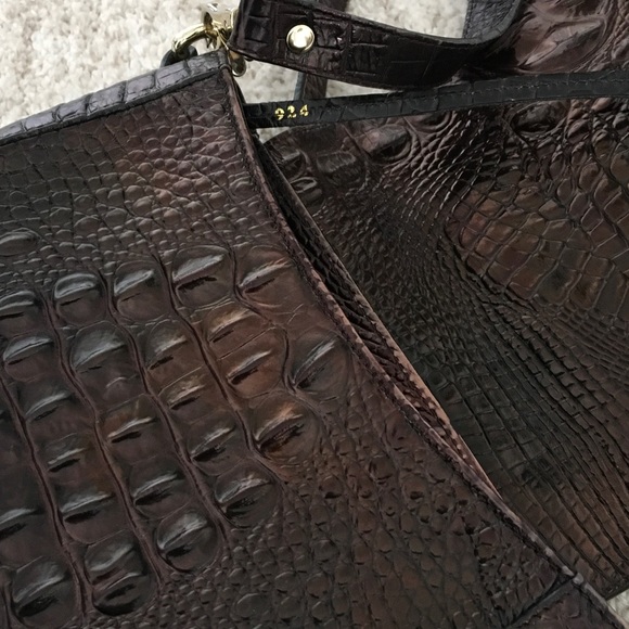 Brahmin Pecan Melbourne croc-embossed leather Cross Body Bag,Brown - Picture 13 of 15